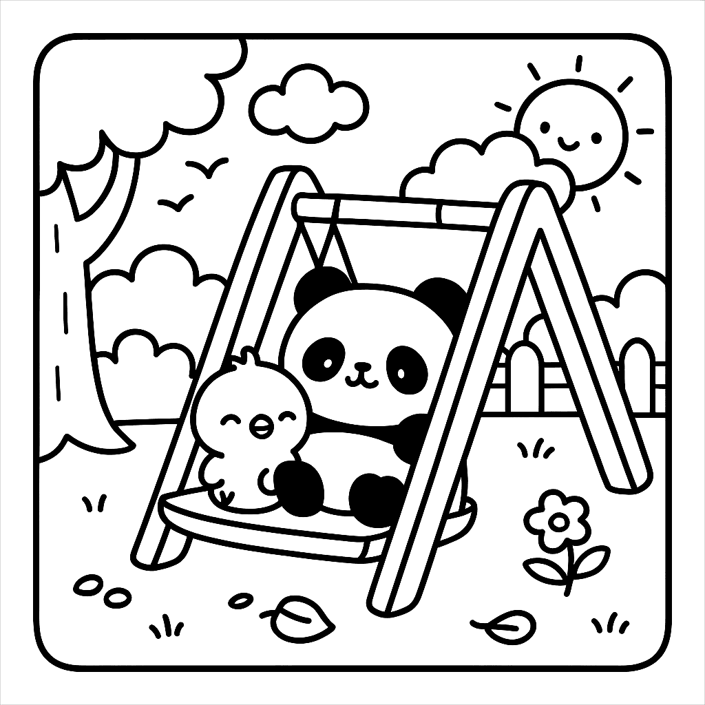 desenho de panda fofo para colorir
