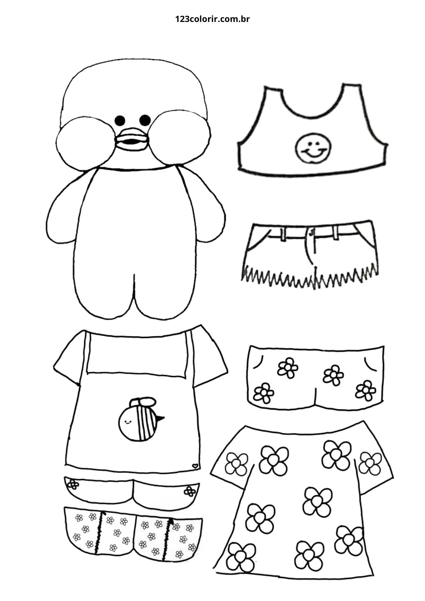 pato desenho para colorir fácil