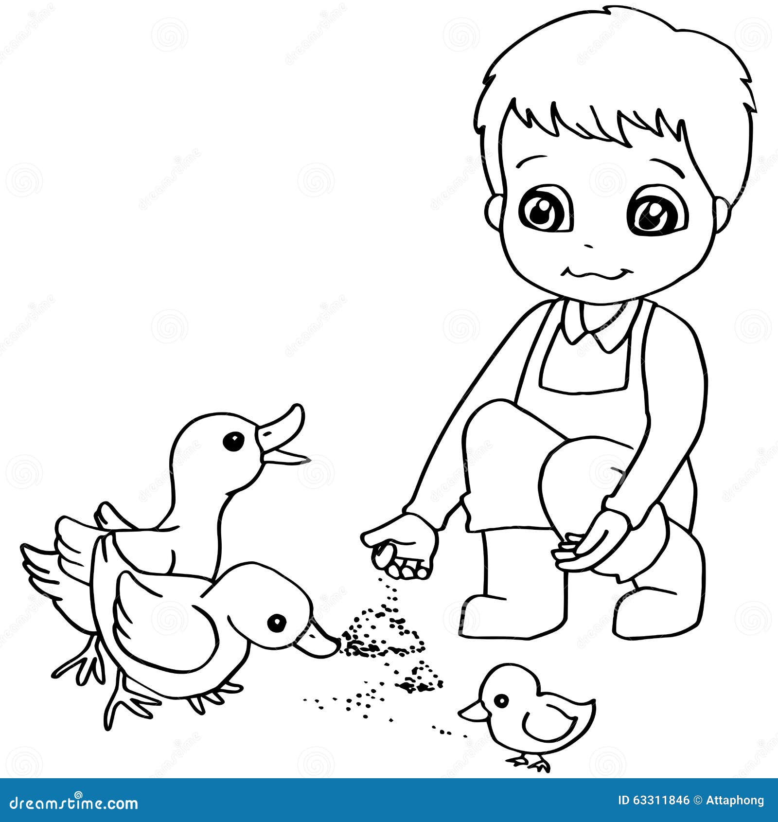 pato desenho para colorir no lago