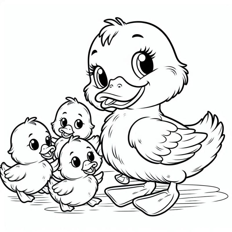 pato desenho para colorir fácil