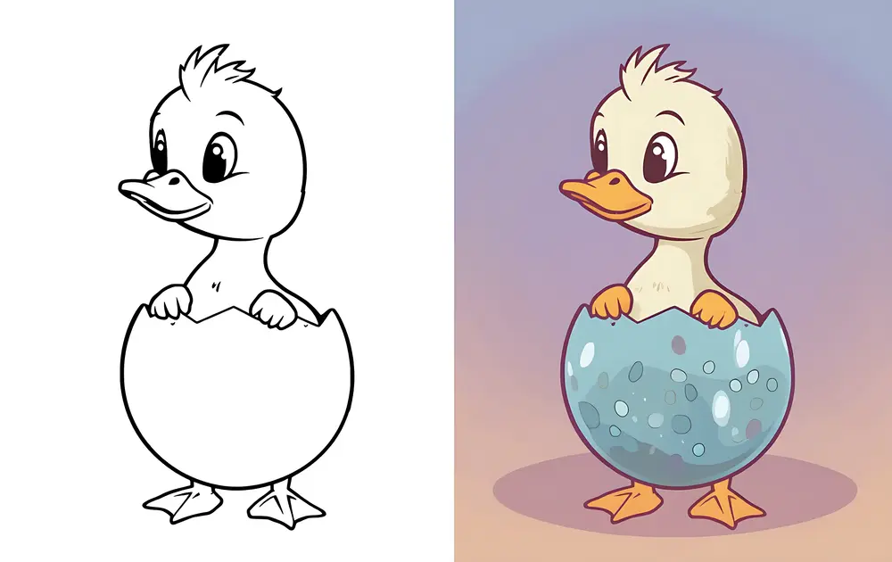 desenho de pato para colorir grátis