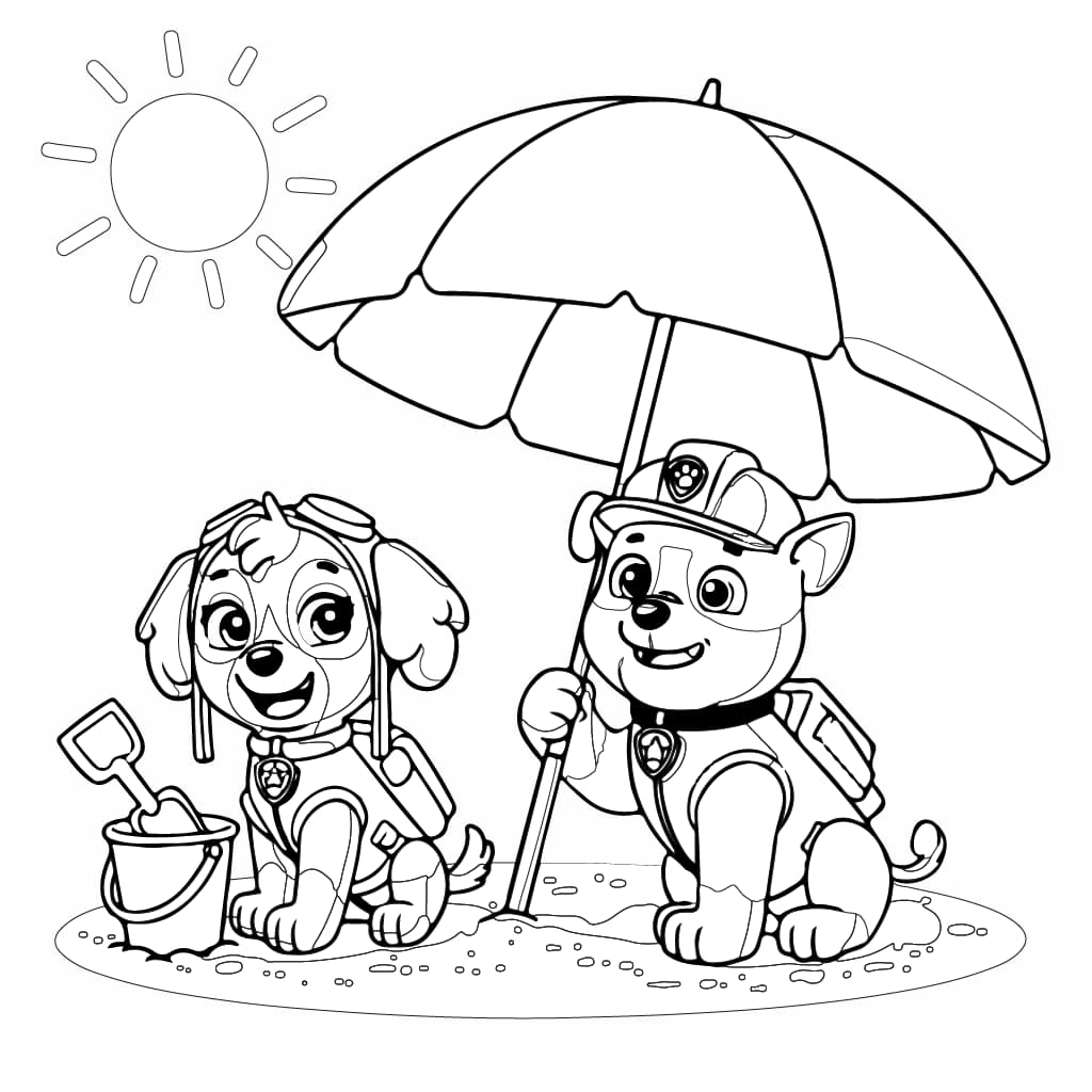 Patrulha Canina em ação para colorir