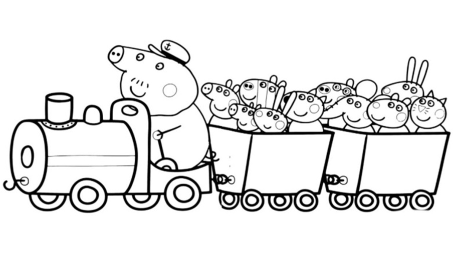 peppa pig e familia para colorir