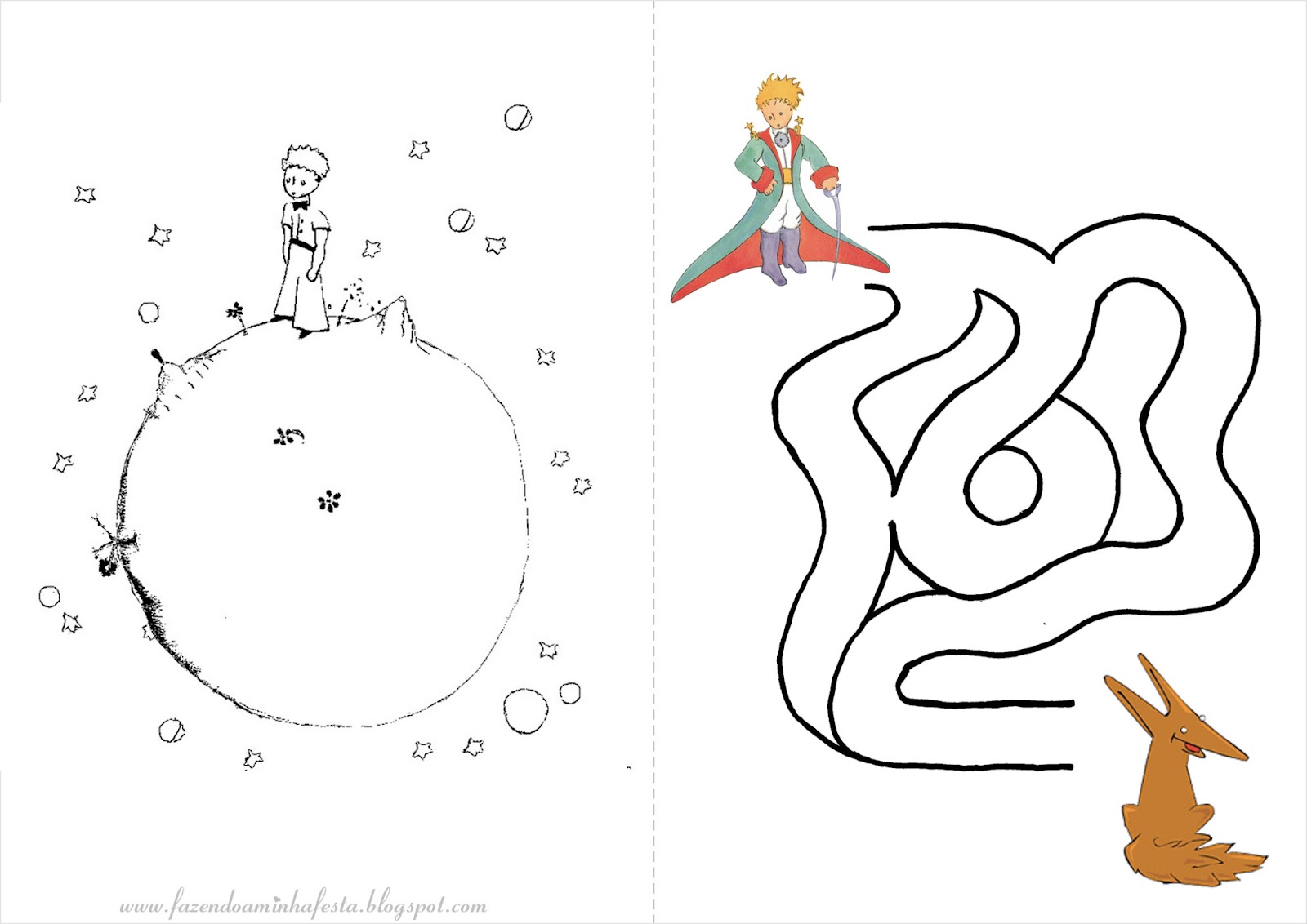 Pequeno Príncipe desenhos simples para crianças