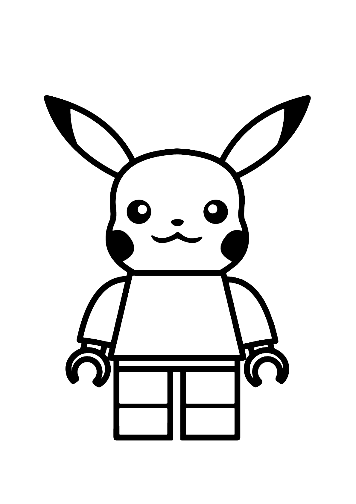 pikachu para colorir fácil