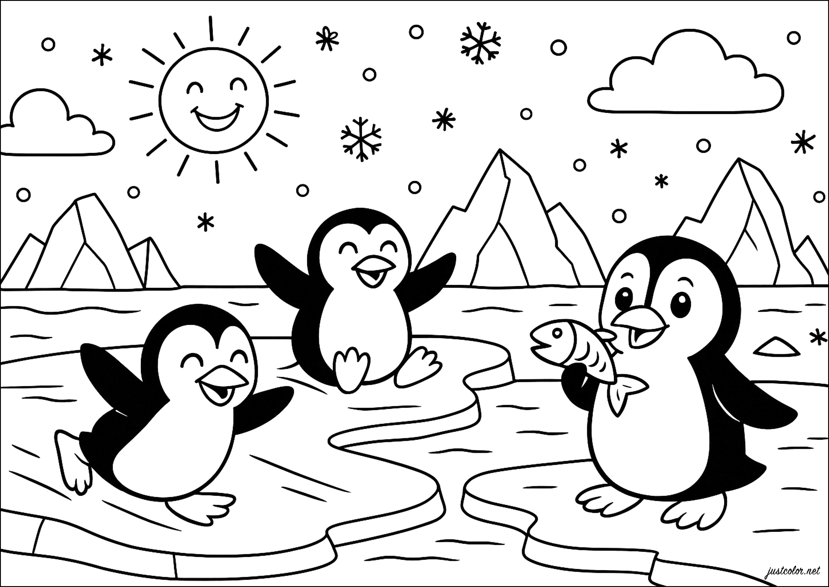 moldes de pinguim para colorir