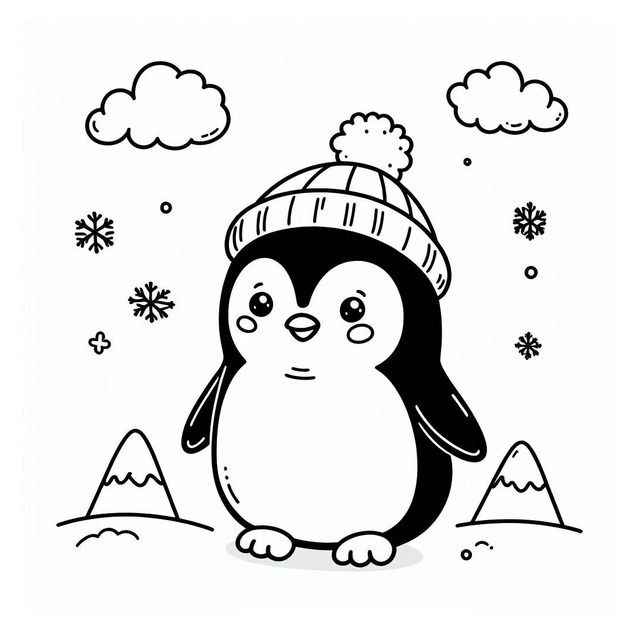 desenhos de animais do frio para colorir