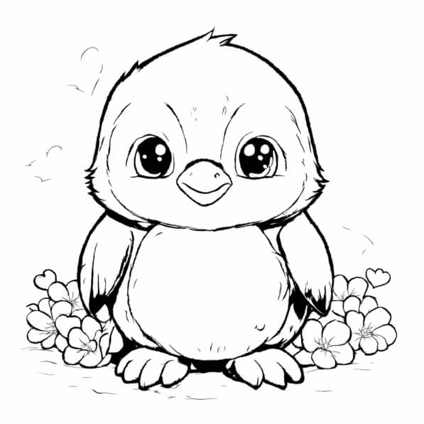 desenho de pinguim infantil