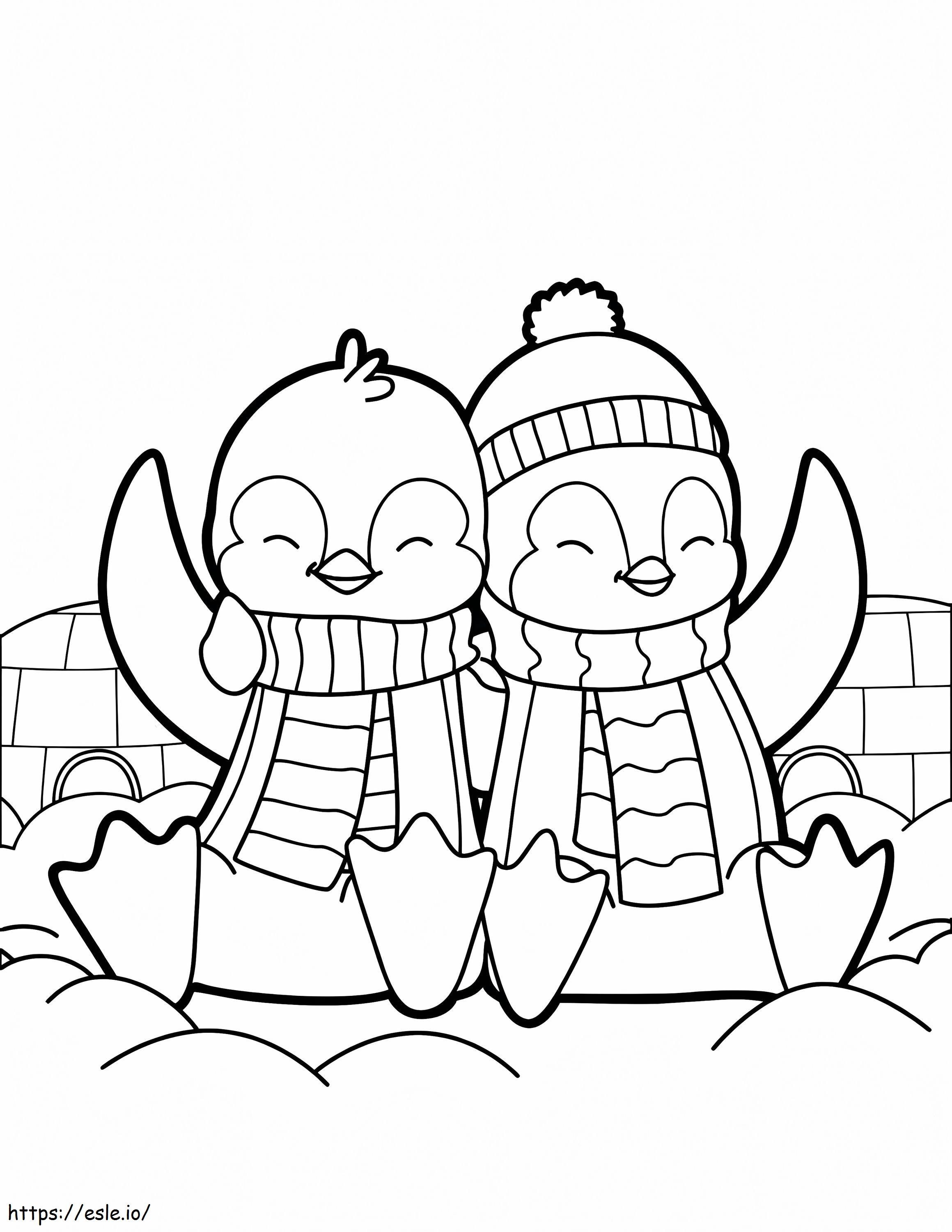 desenhos de animais do frio para colorir