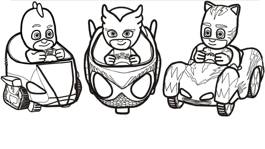 heróis de pijama para colorir