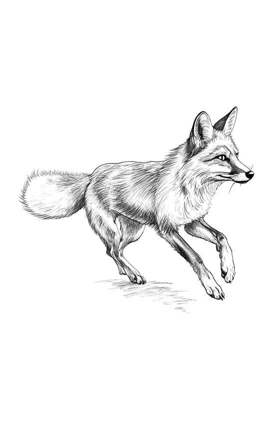 desenho de raposa realista para colorir