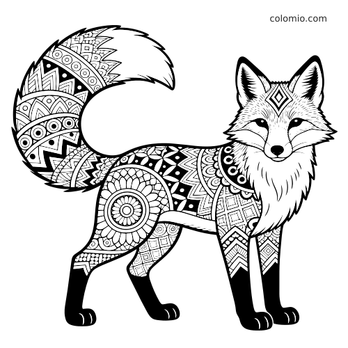 como desenhar uma raposa para colorir