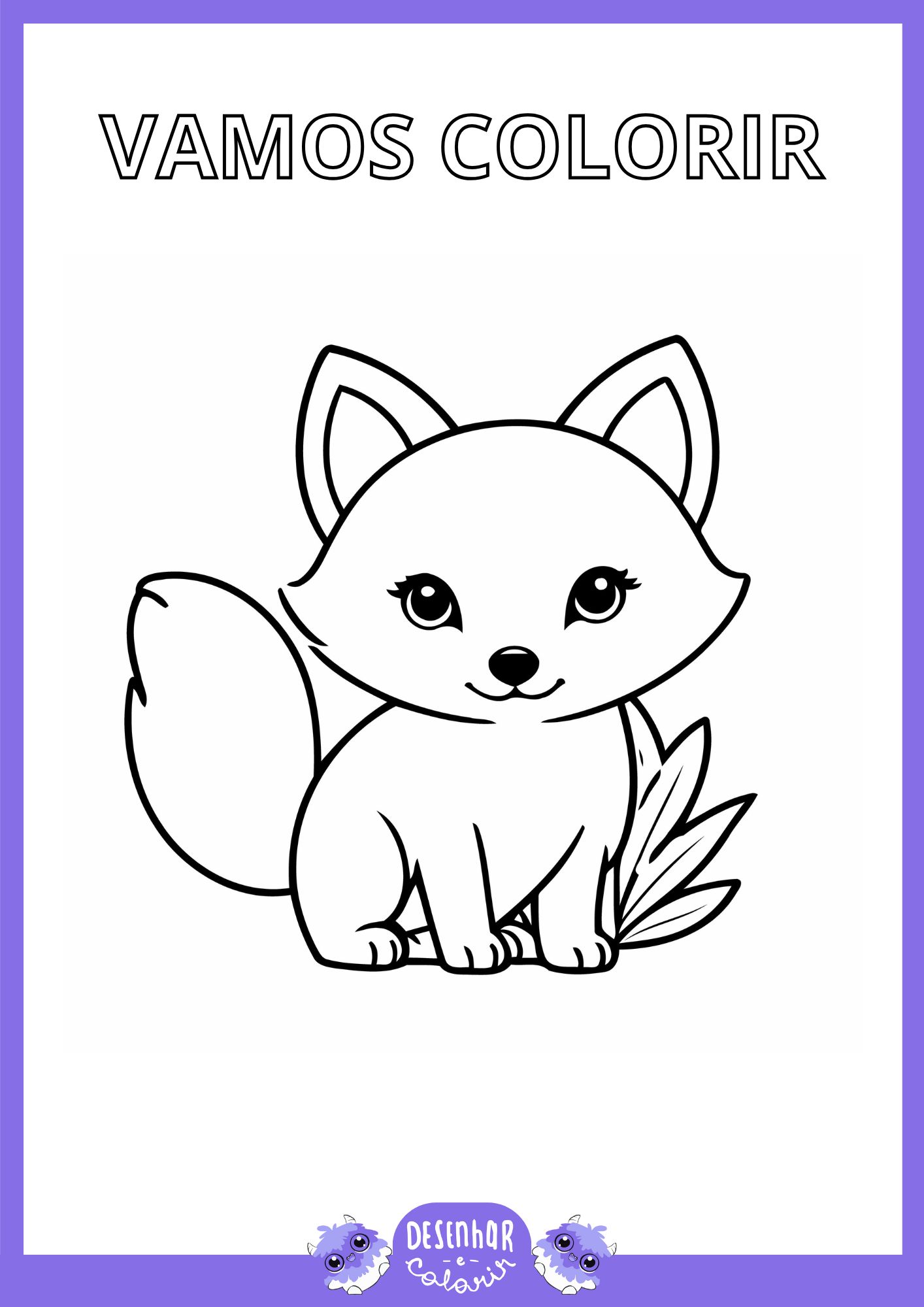 desenho de raposa realista para colorir
