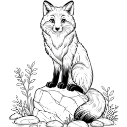 desenho de raposa simples para colorir