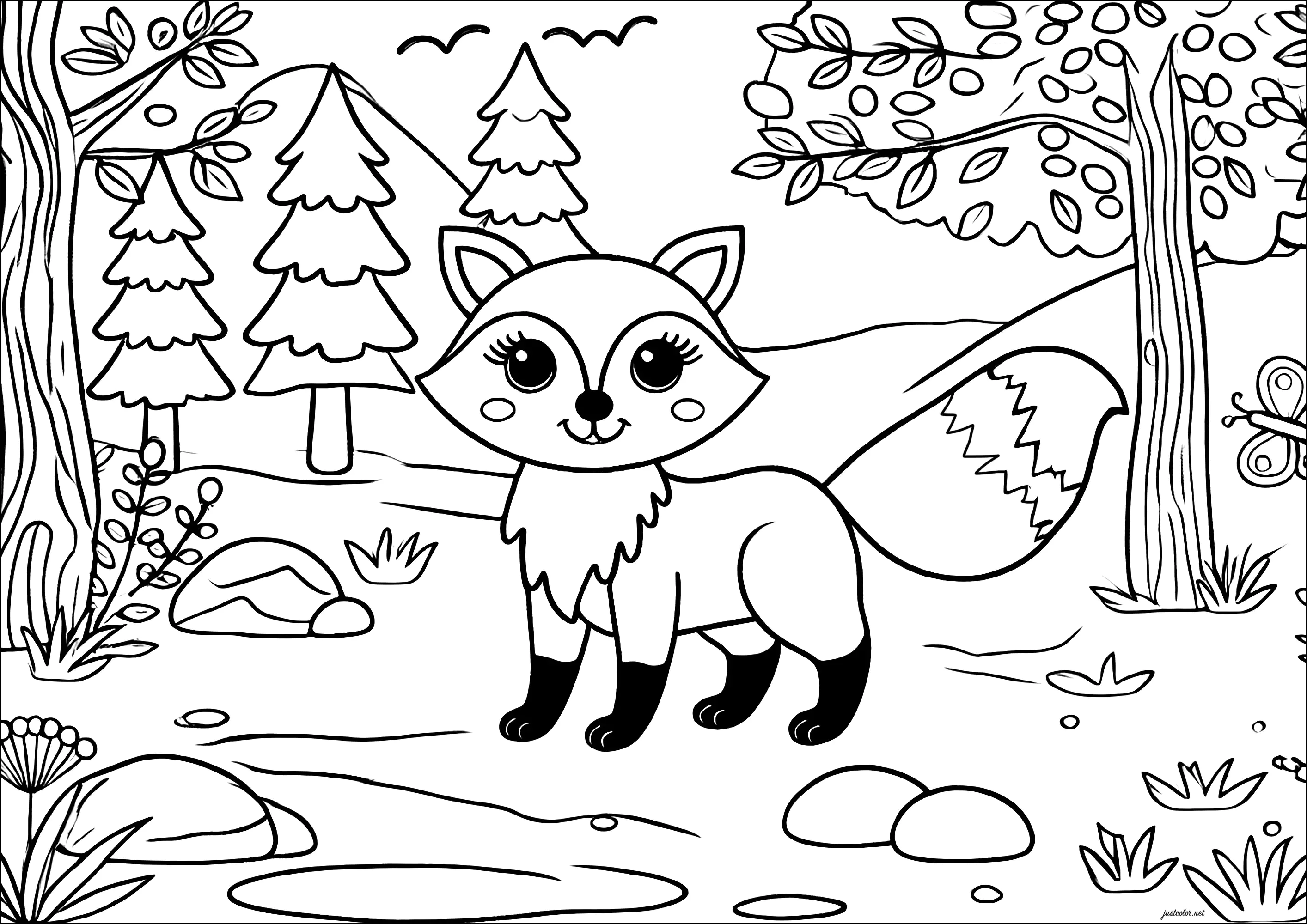 desenho de raposa para imprimir