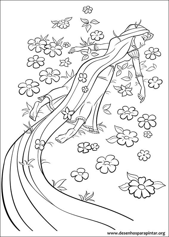 desenho da rapunzel para pintar
