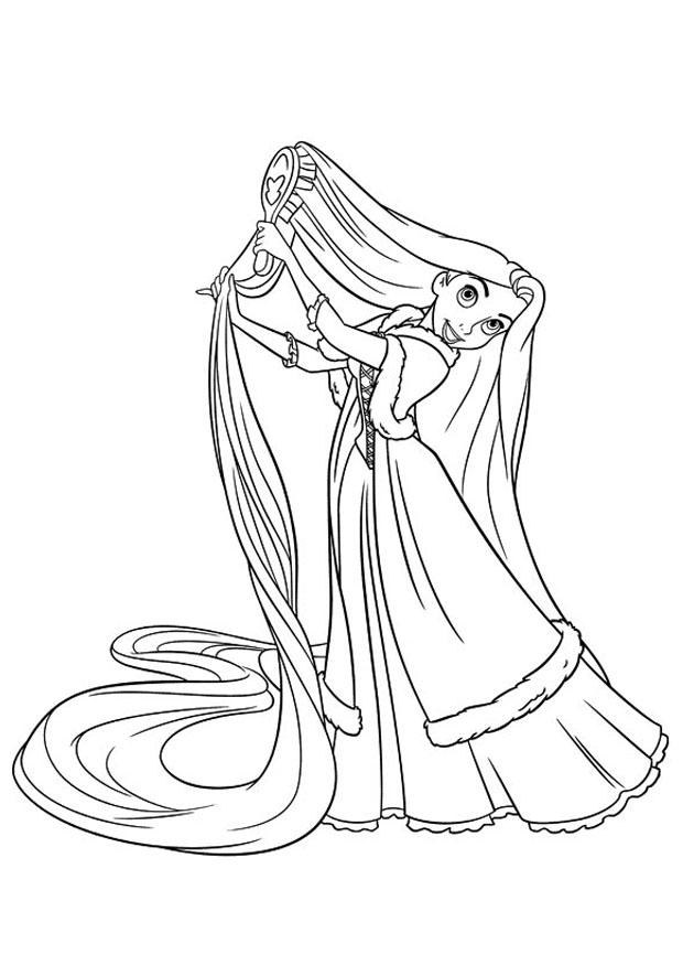 rapunzel desenho realista para colorir