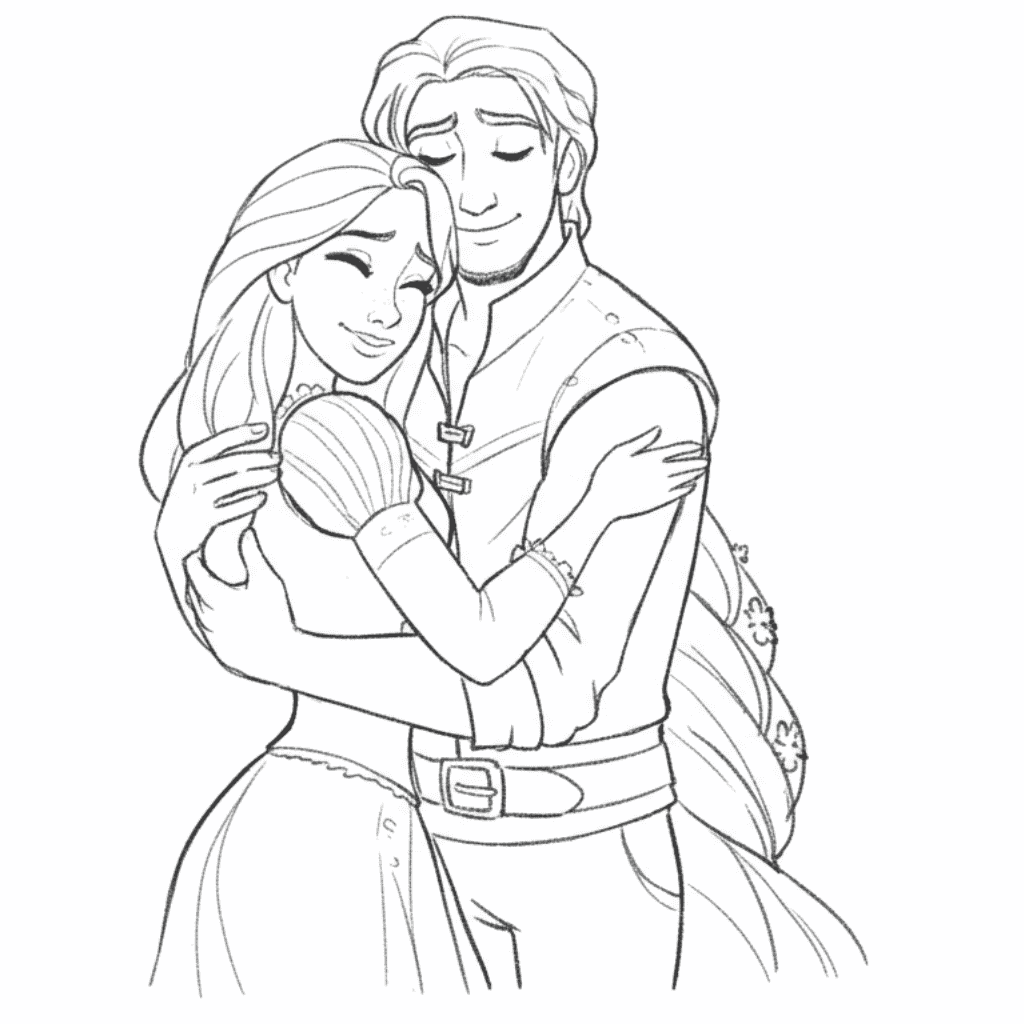 princesa rapunzel para colorir