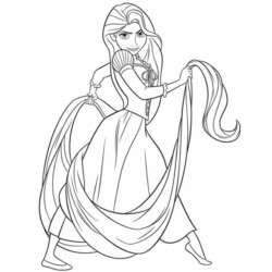 rapunzel e pascal para colorir