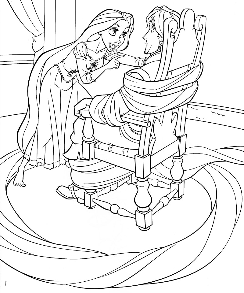 rapunzel desenho anime para colorir