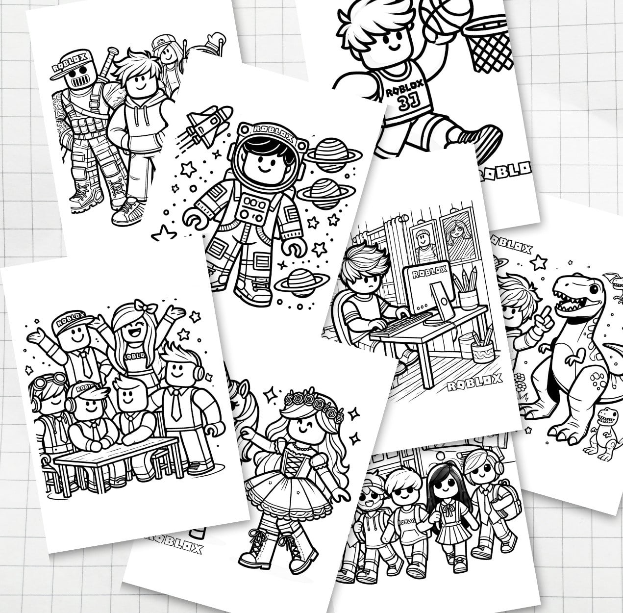 Arte digital Roblox para colorir