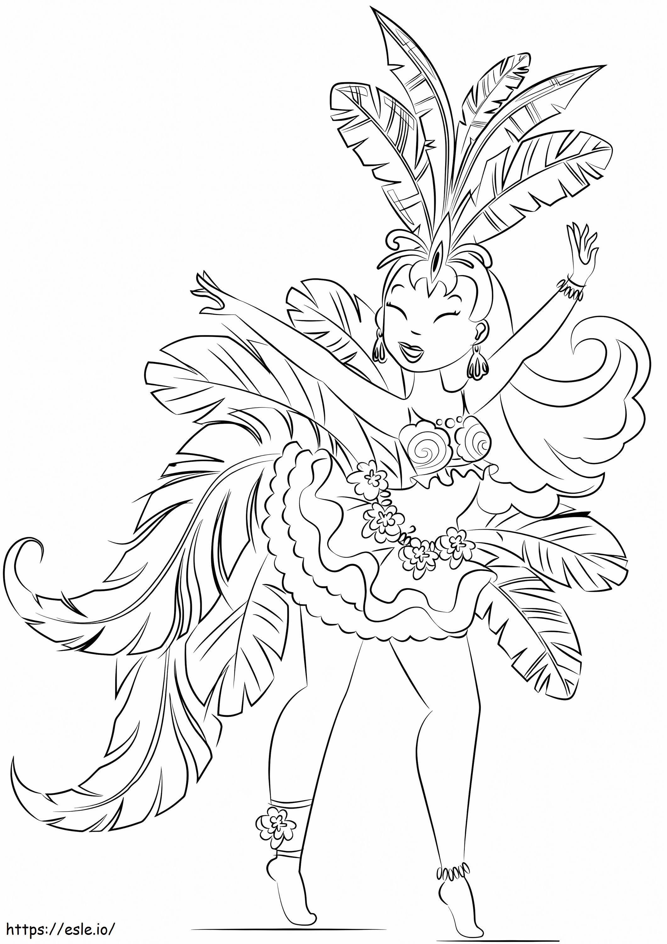 desenho de baiana para colorir