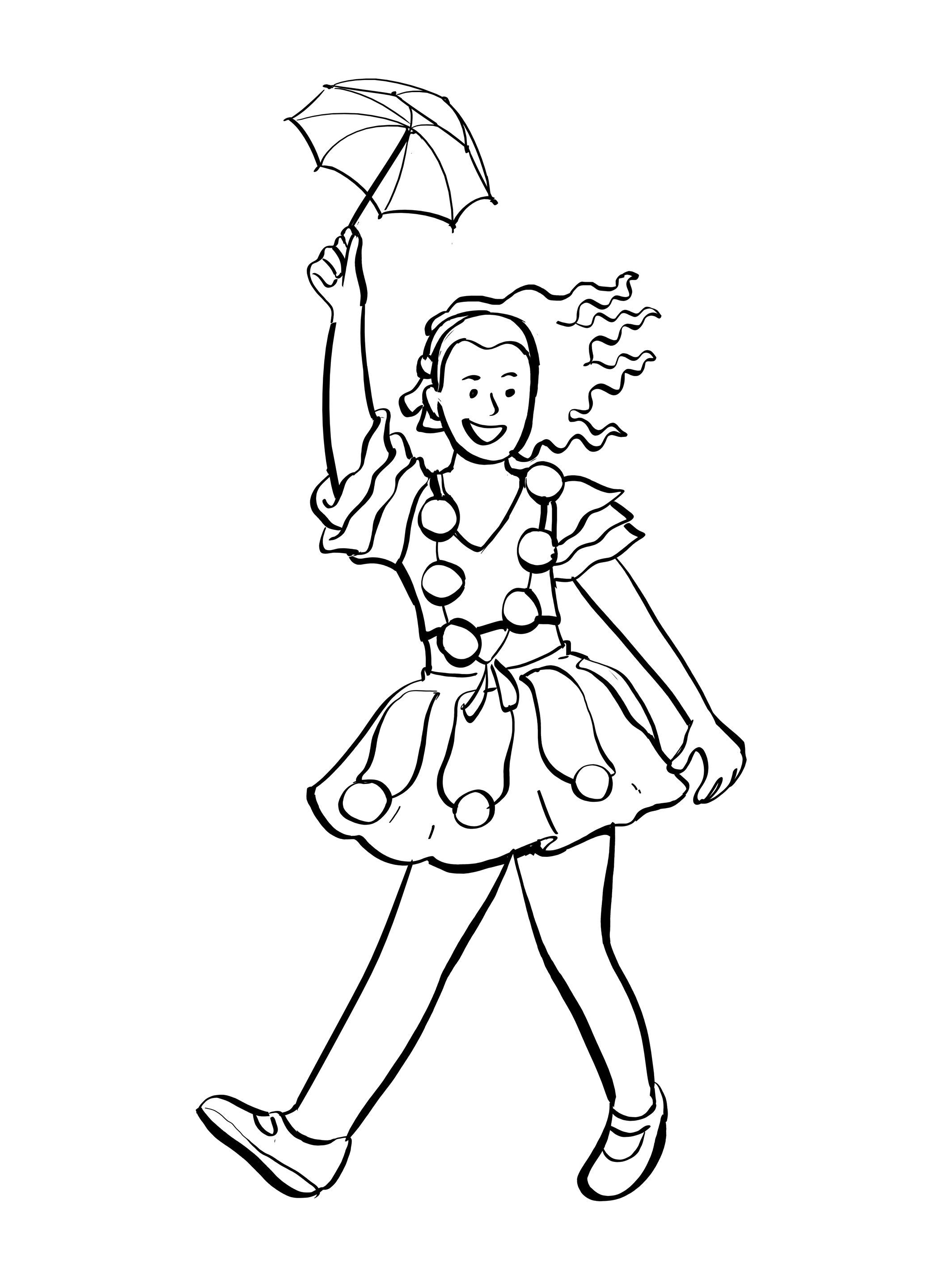 desenho de carnaval brasileiro para colorir