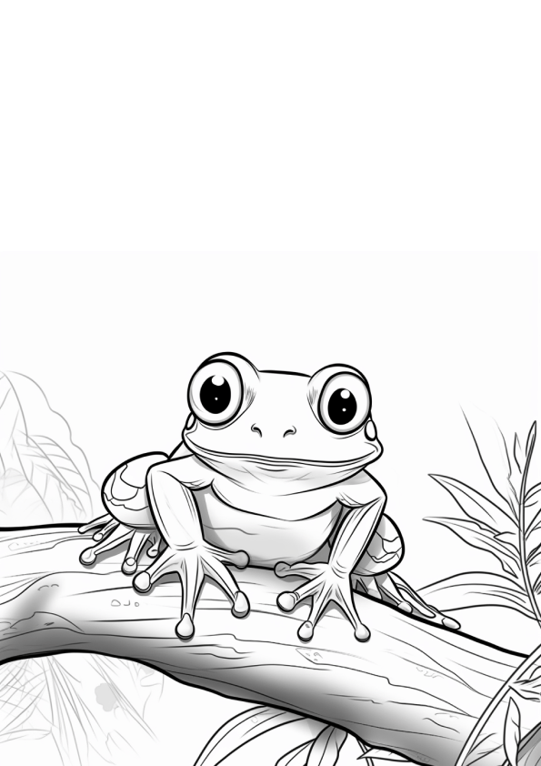 sapo realista para colorir
