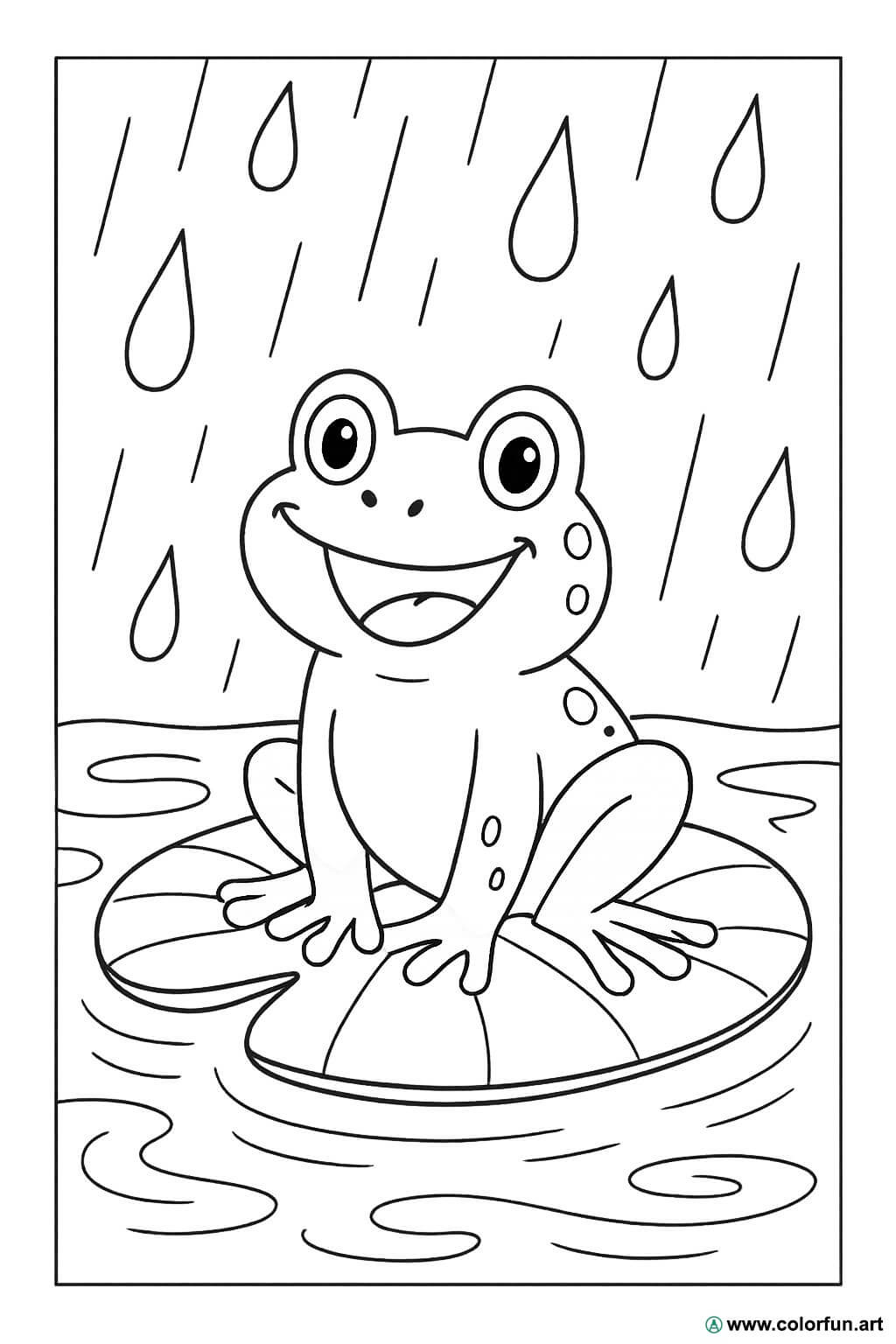 sapo verde para colorir
