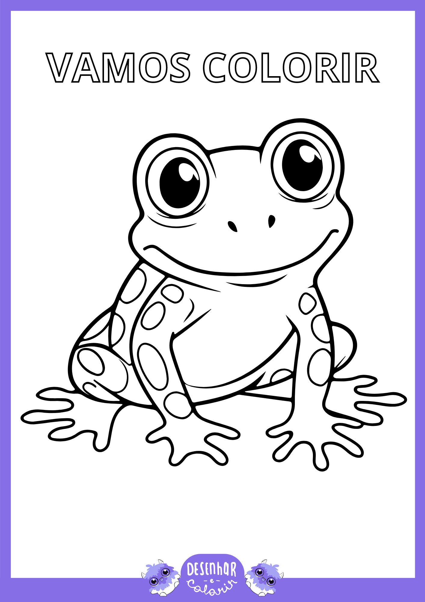 sapo realista para colorir