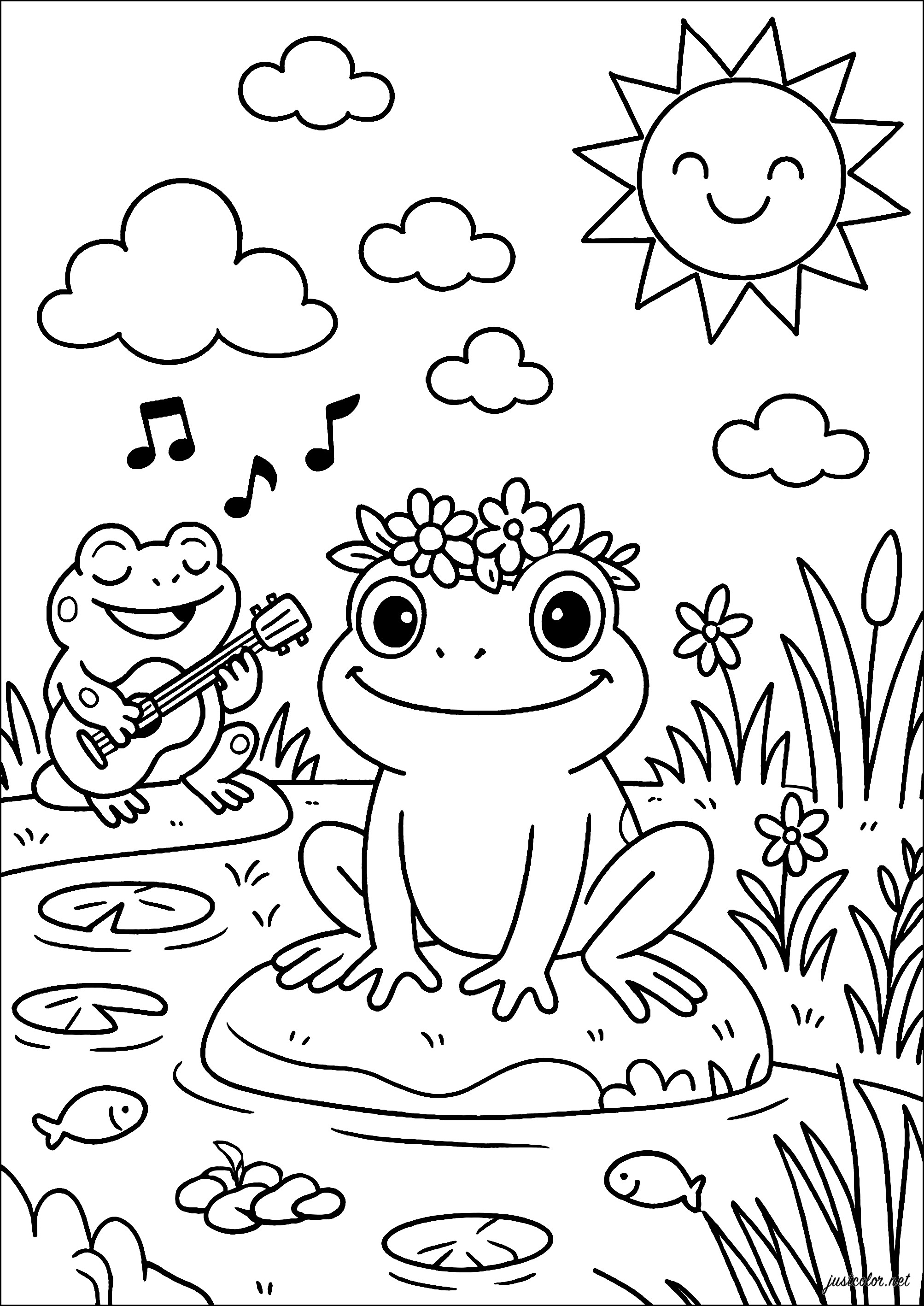 sapo lavando o pé para colorir