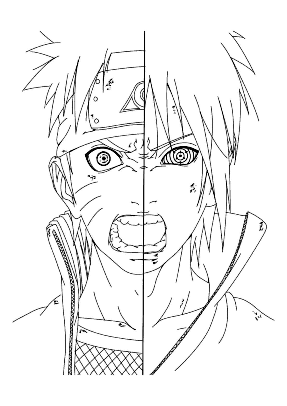 Desenho do Sasuke Shippuden para pintar