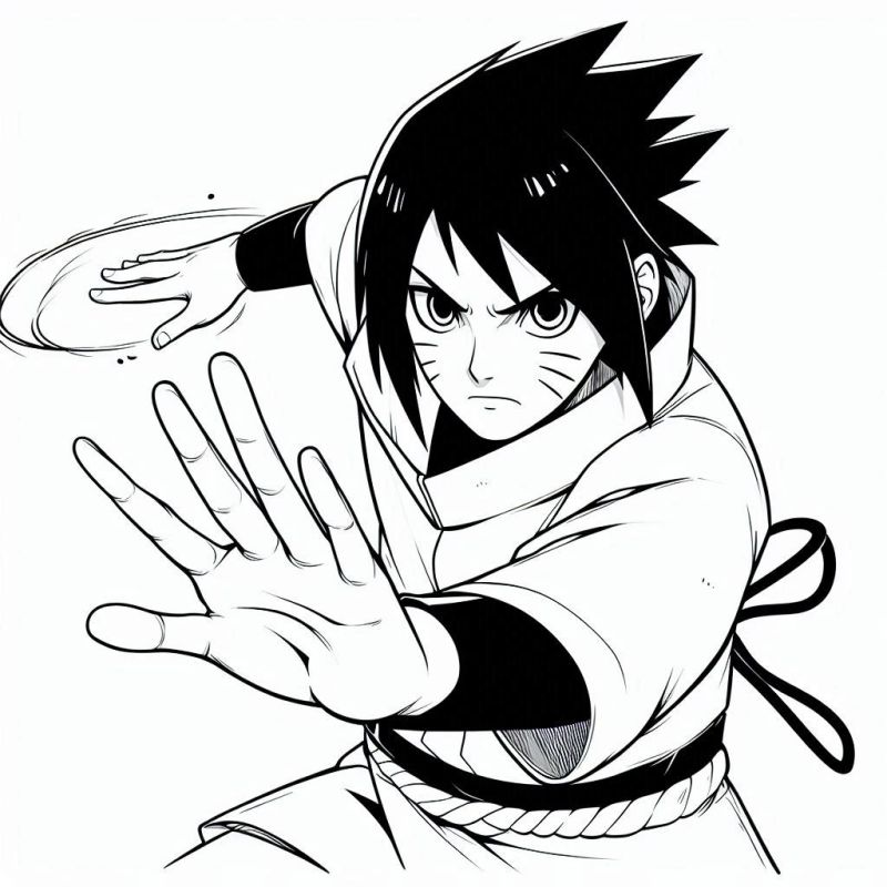 Sasuke Naruto desenho para colorir