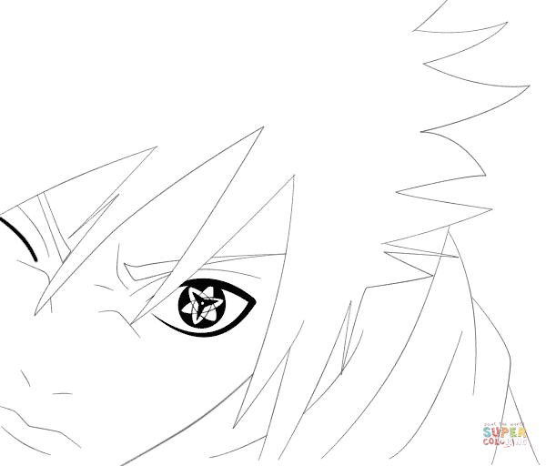 Desenho do Sasuke Shippuden para pintar