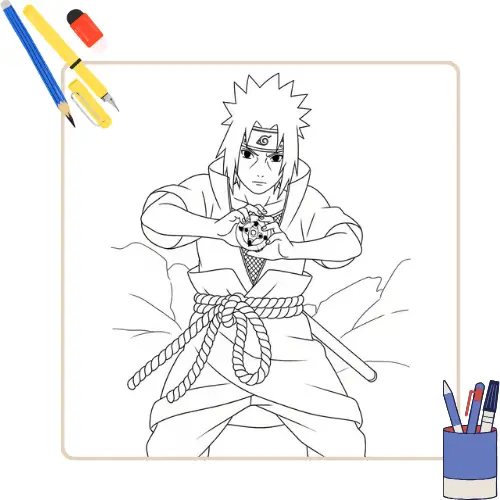 Sasuke Boruto desenho para colorir