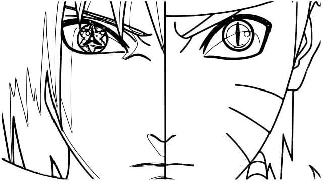 Desenho do Sasuke com Sharingan para imprimir