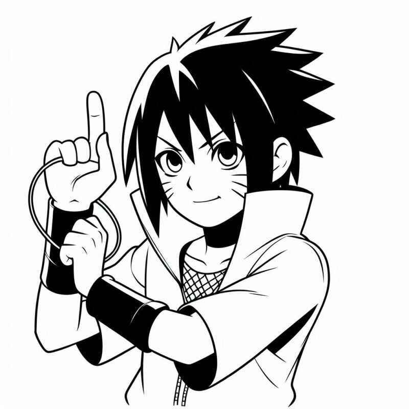 Sasuke Uchiha para colorir