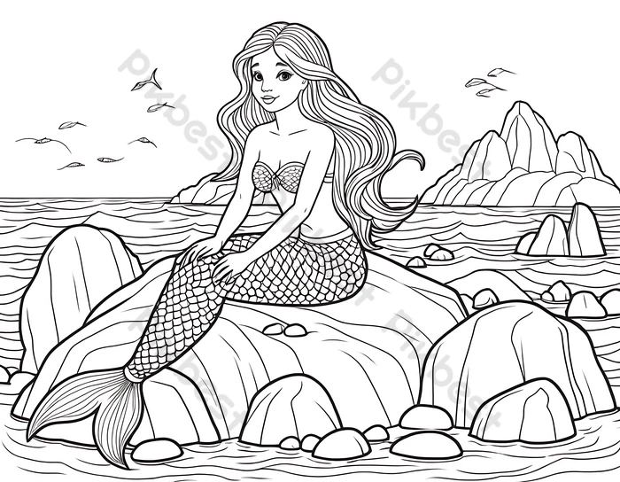 desenho de sereia para colorir adulto