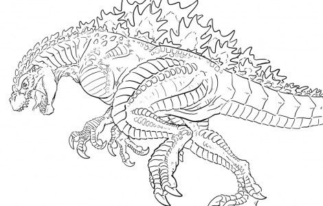 arte para colorir kaiju