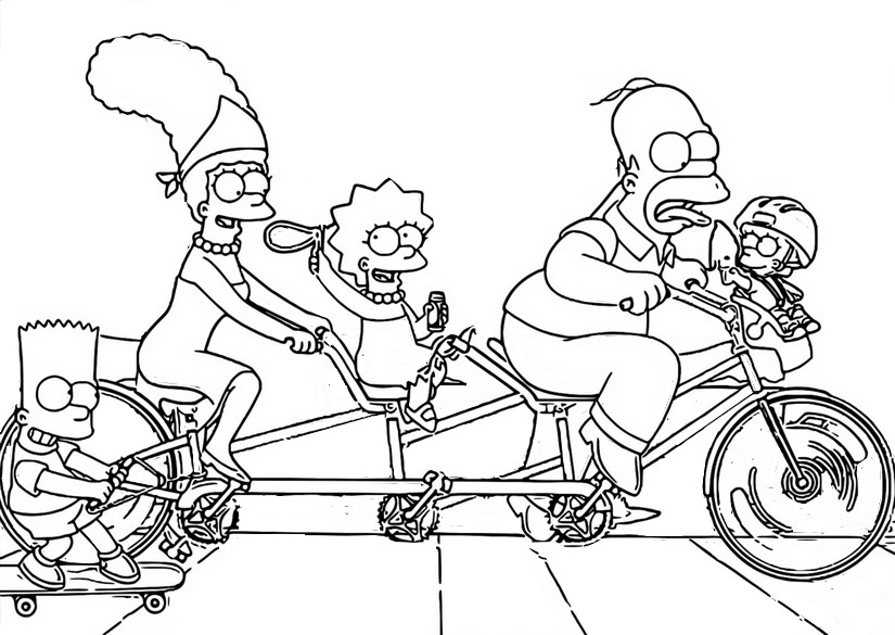 cenas dos simpsons para colorir