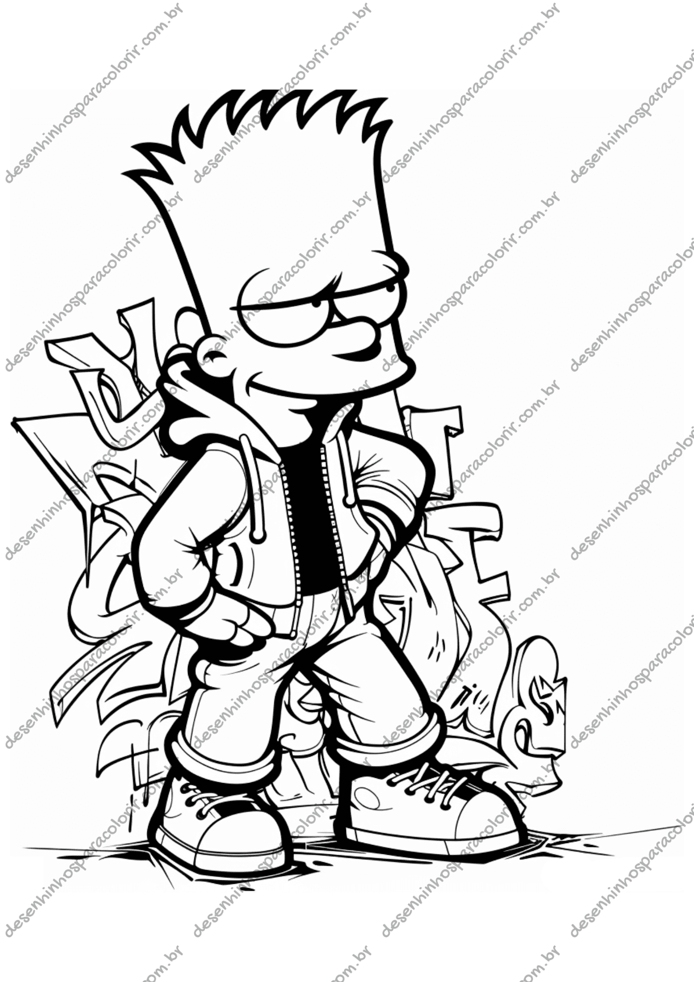 bart simpson para colorir