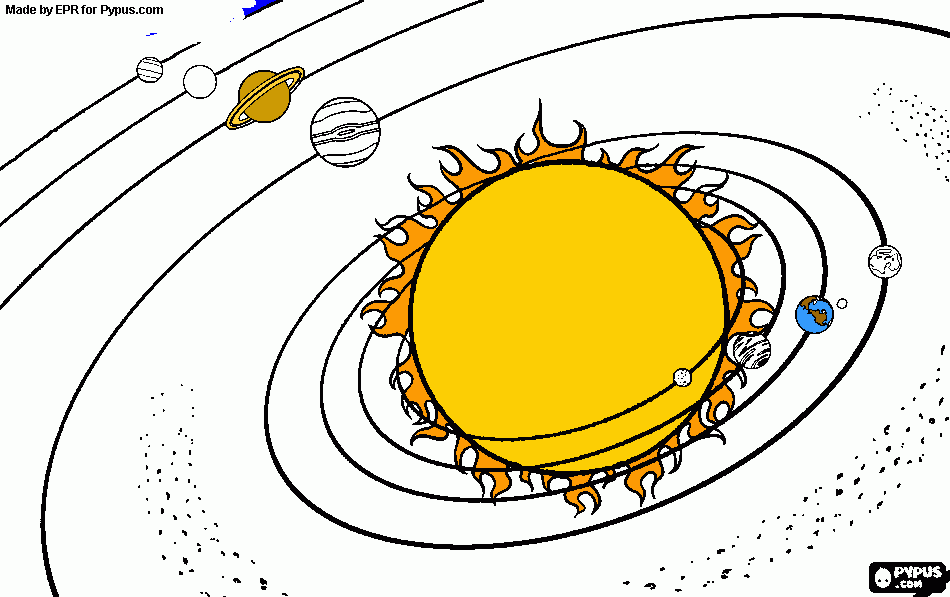 atividade de colorir sistema solar