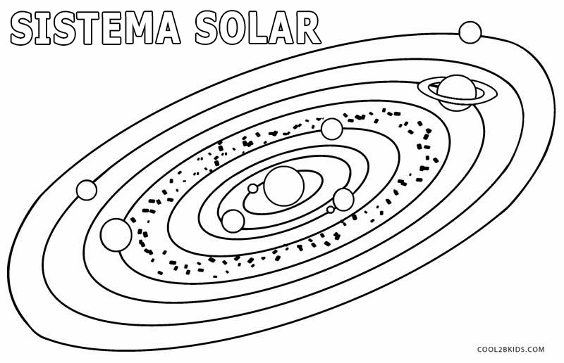 desenho sistema solar realista para colorir