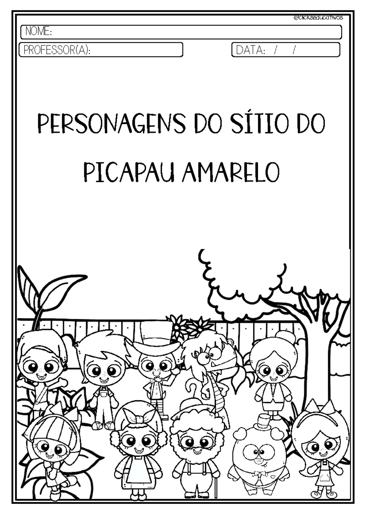 pedrinho e narizinho para imprimir e pintar