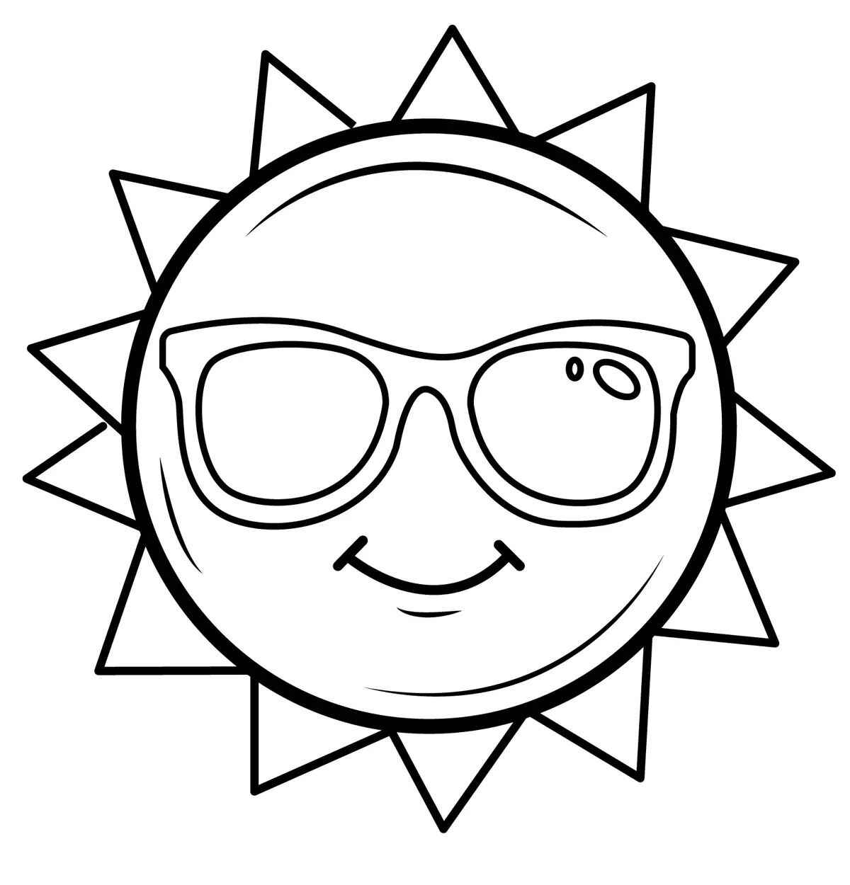 sol com raios para colorir