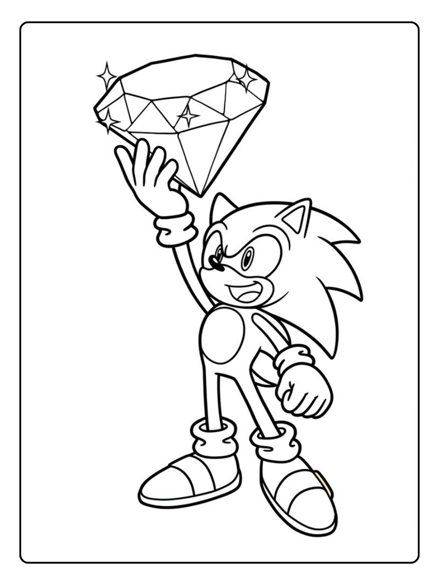 sonic x para colorir