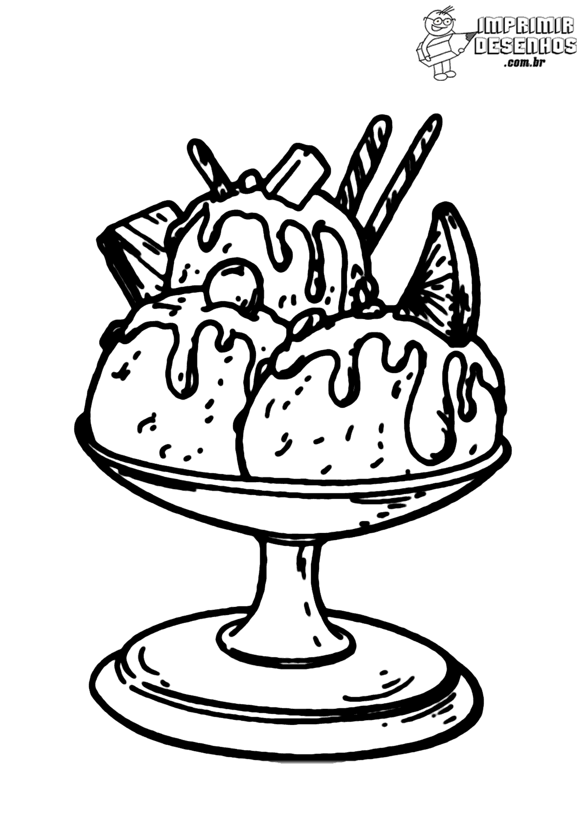 desenho de sorvete de pote para colorir