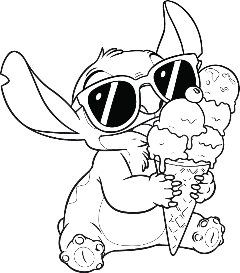 desenho de sorvete de casquinha para colorir