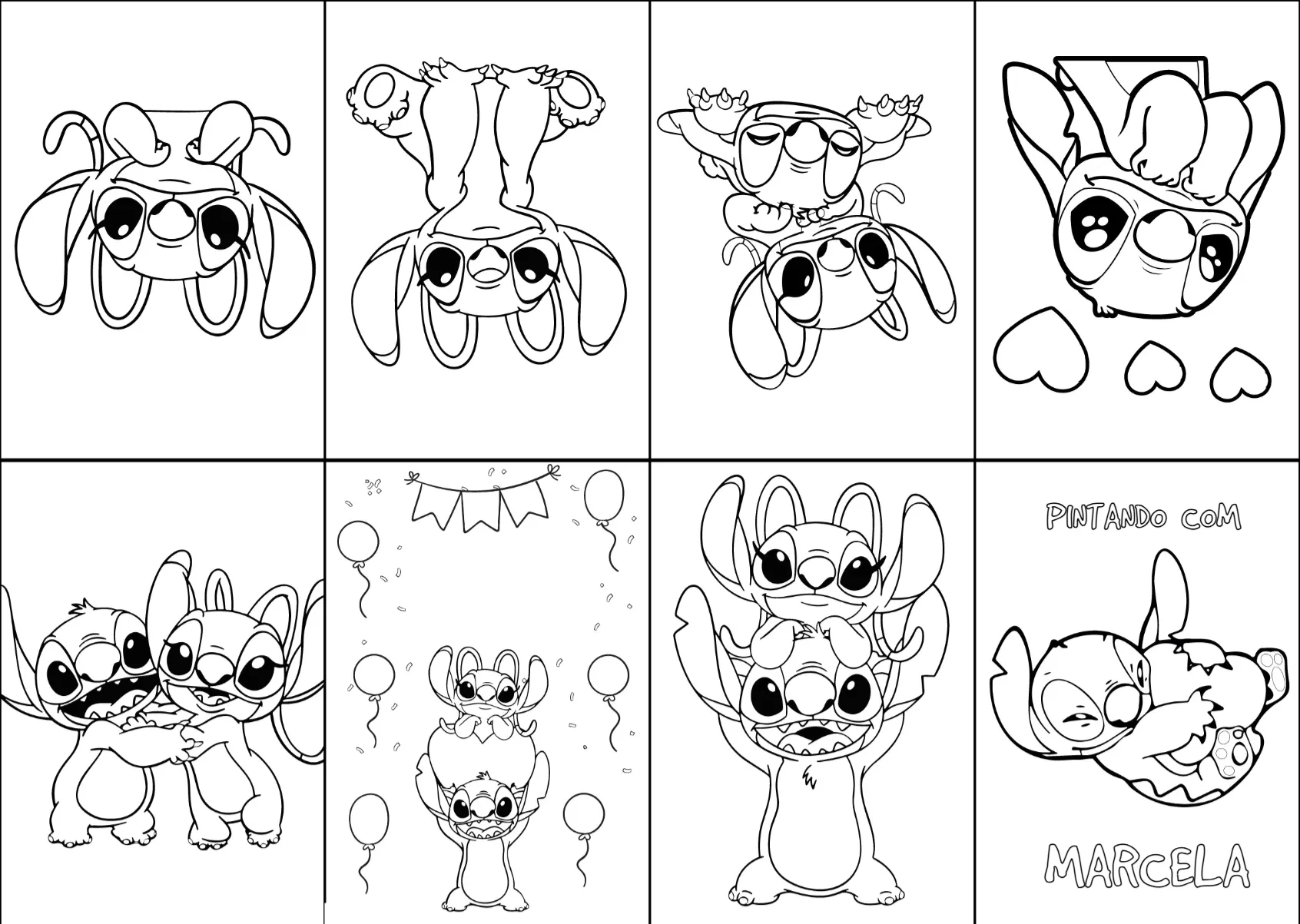 desenho da angel para colorir