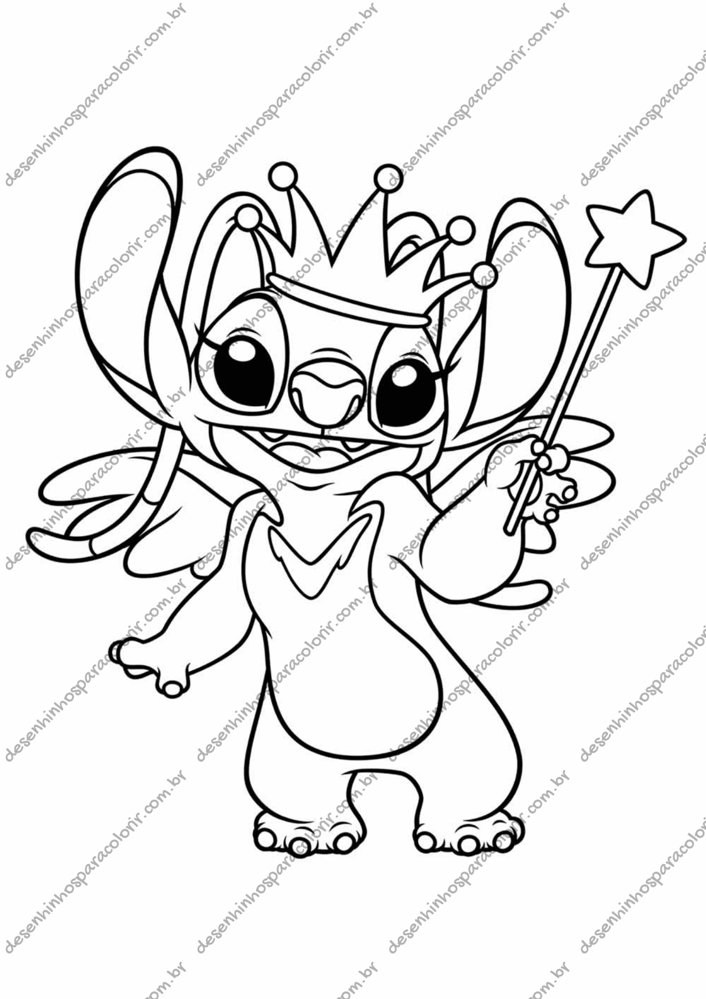 stitch e angel juntos para pintar